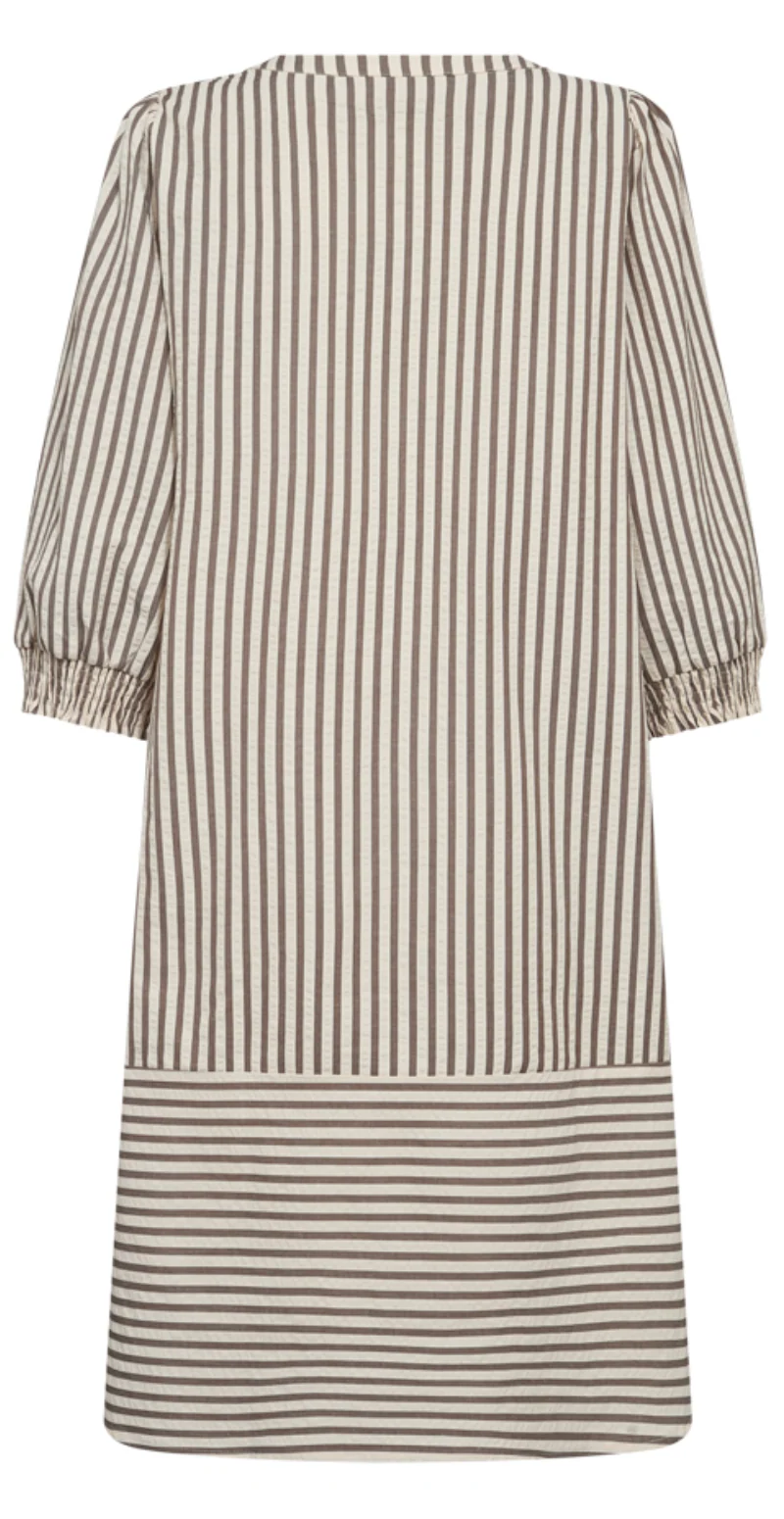Aby kjole med striber morel w. off-white - Image 3