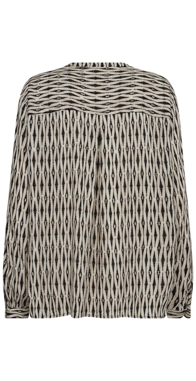 Adney bluse med mønster moonbean w. black - Image 7