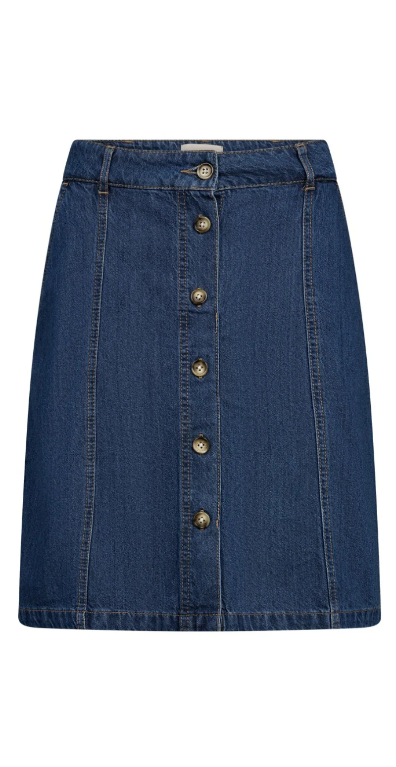 Alia nederdel med lommer medium blue denim Freequent - Image 9