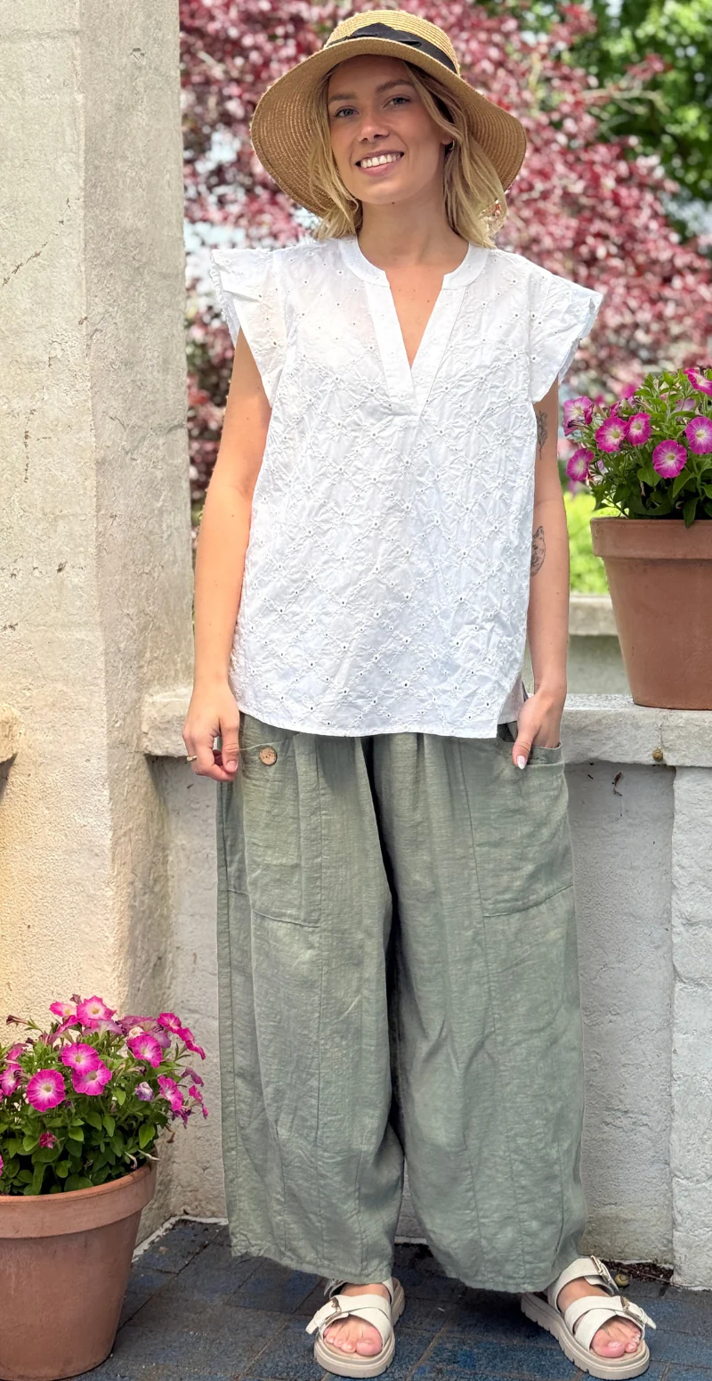 Alisa bluse med broderi anglaise Brilliant white w. brilliant white Freequent - Image 2