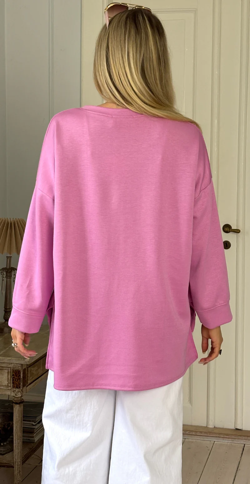 Allie sweatshirt med rund hals og "Amour" rosa LikeLondon - Image 7