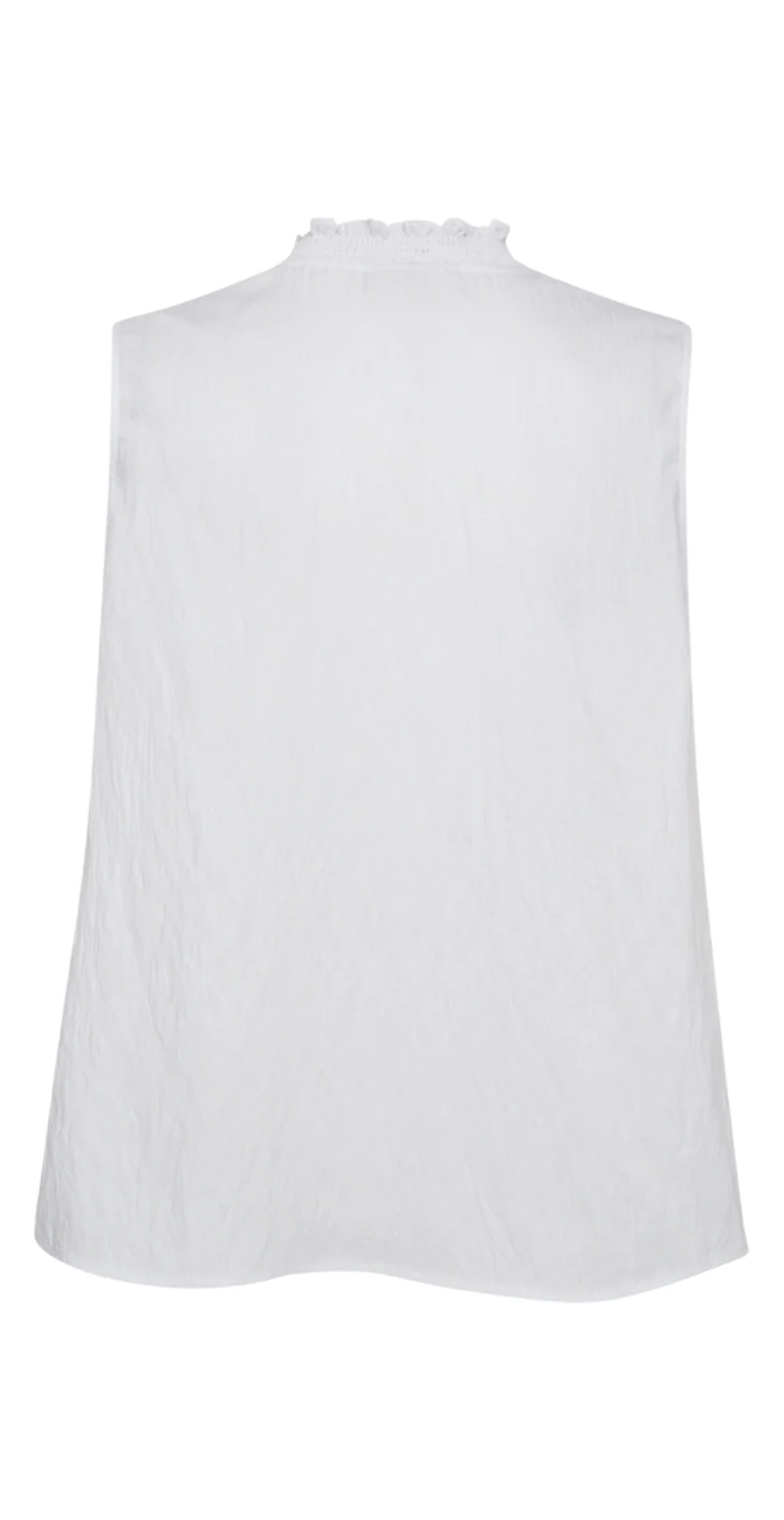 Ally bluse med knapper brilliant white Freequent - Image 3