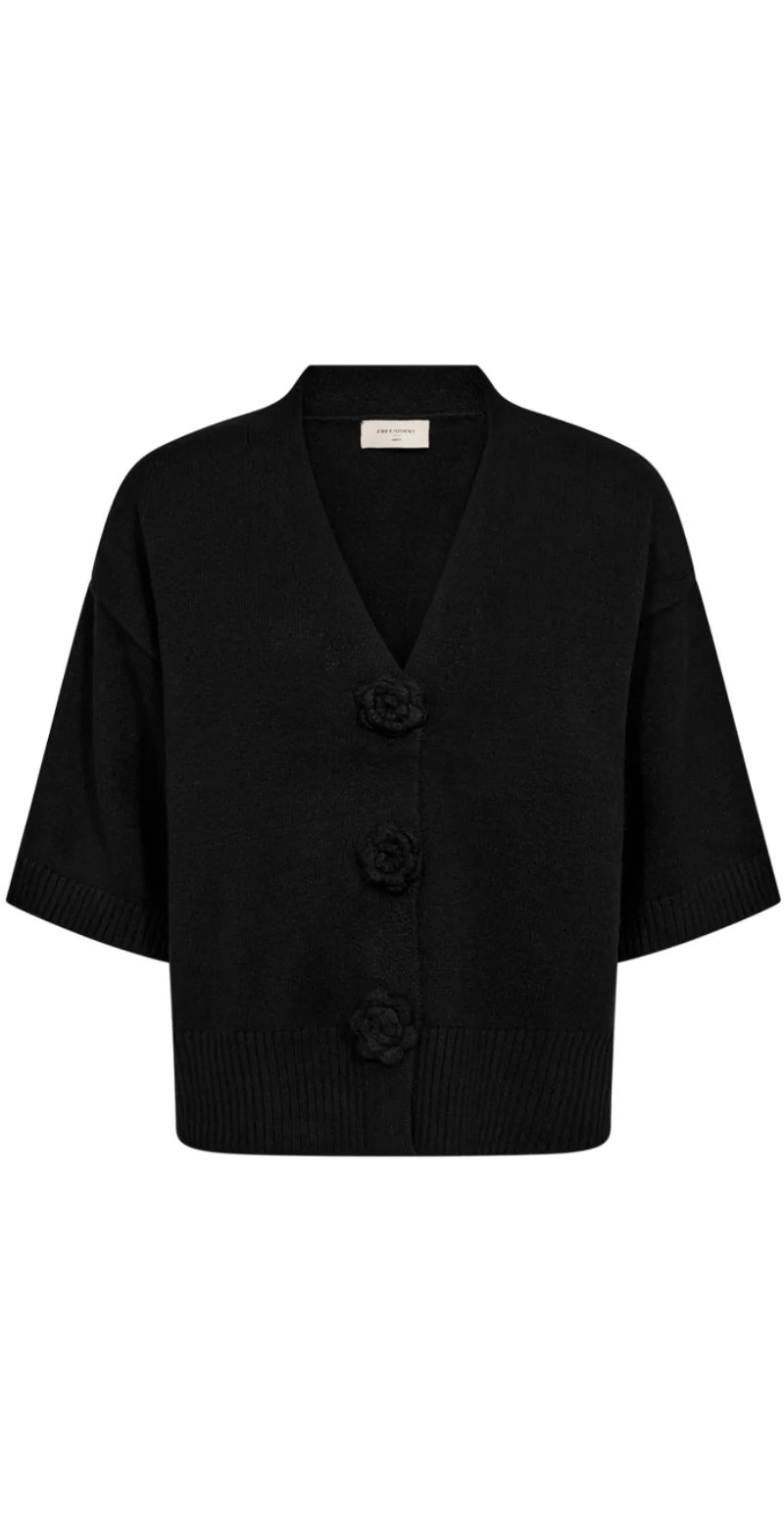 Alpi cardigan med hæklede knapper sort - Image 6