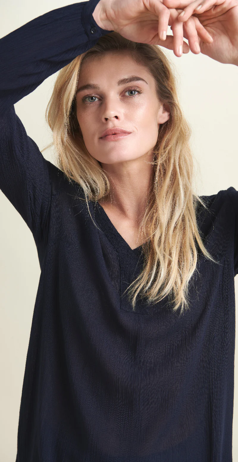 Amber tunika med v-hals navy - Image 2