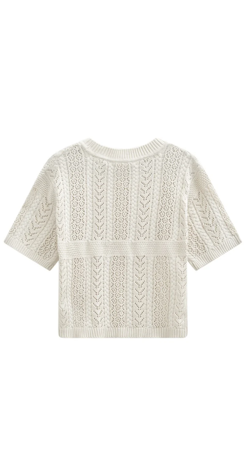 Arwen pullover med hulmønster moonbeam Freequent - Image 4