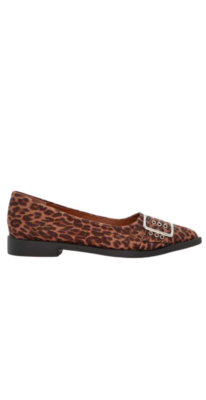 Ballerina med leopardprint og spænde brun - Image 2