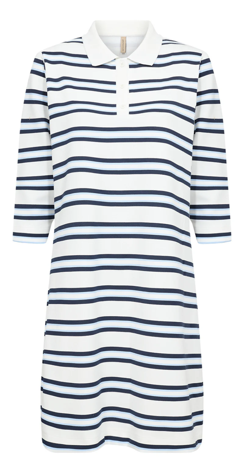 Barni kjole med striber og krave navy w. off-white LikeLondon - Image 3