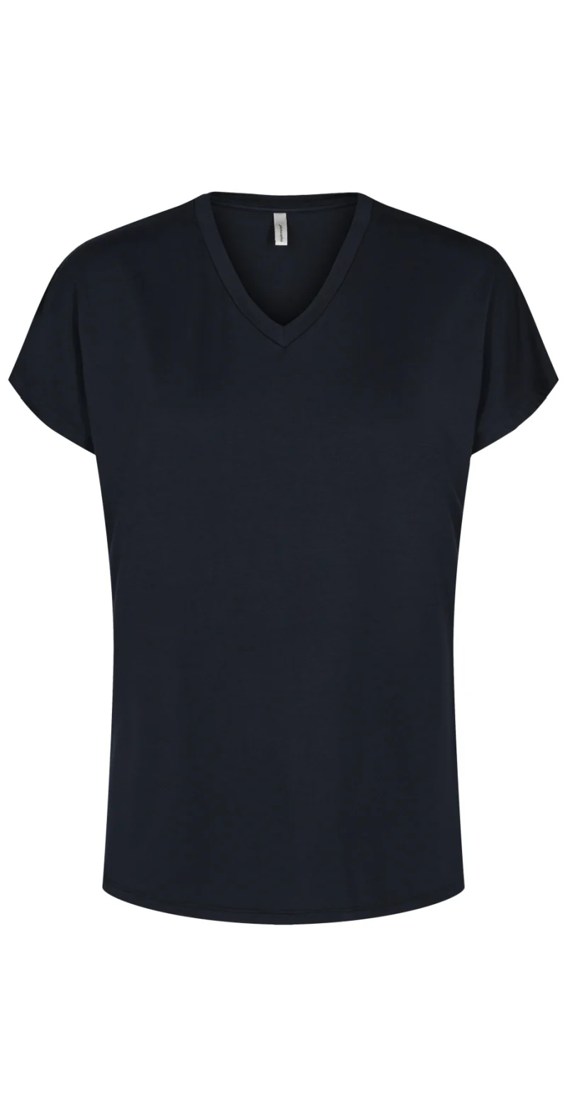 Sophia basisbluse med v-hals navy - Image 5
