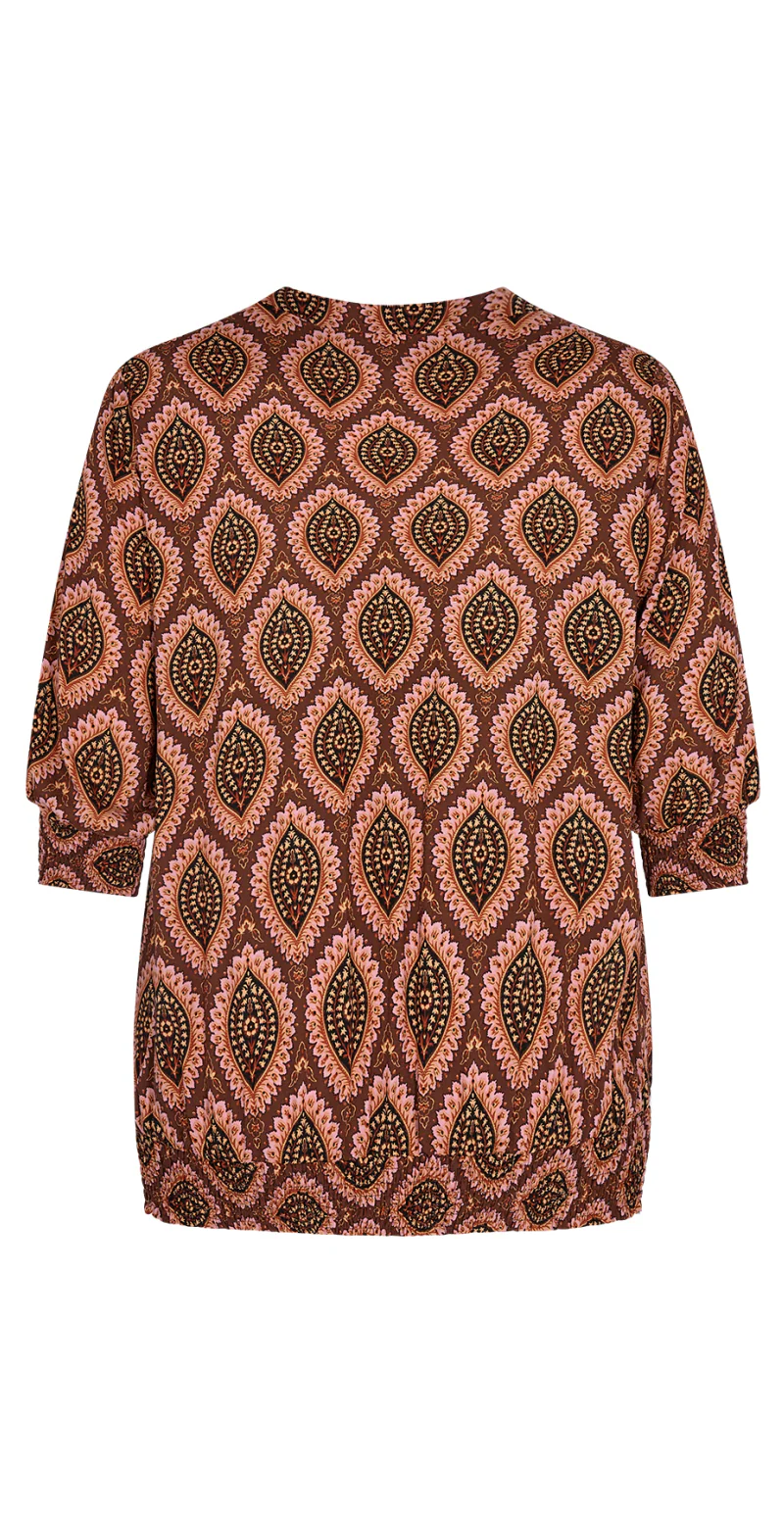 Bluse med print coffee - Image 3