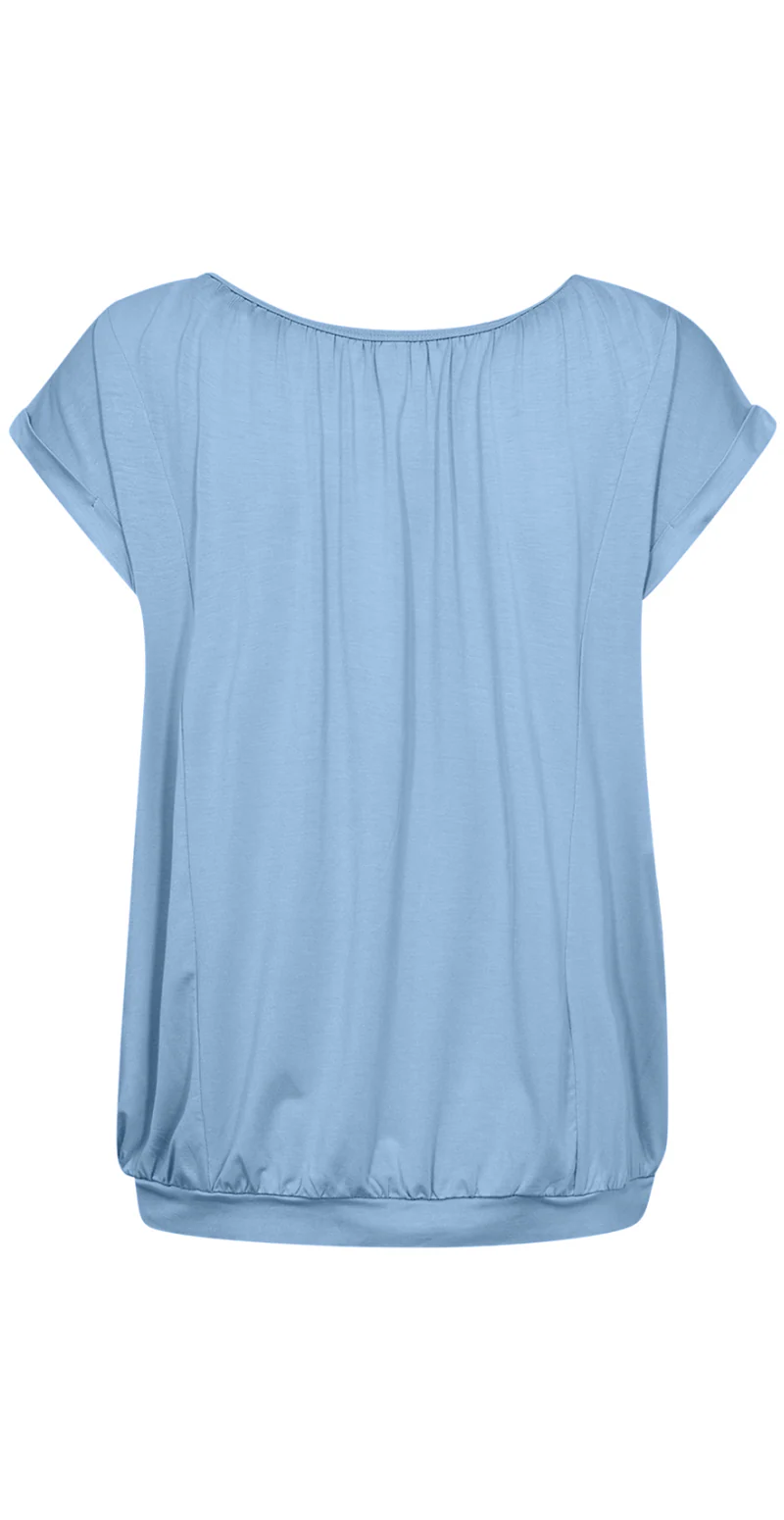 Sophia bluse med rund hals Air blue - Image 3