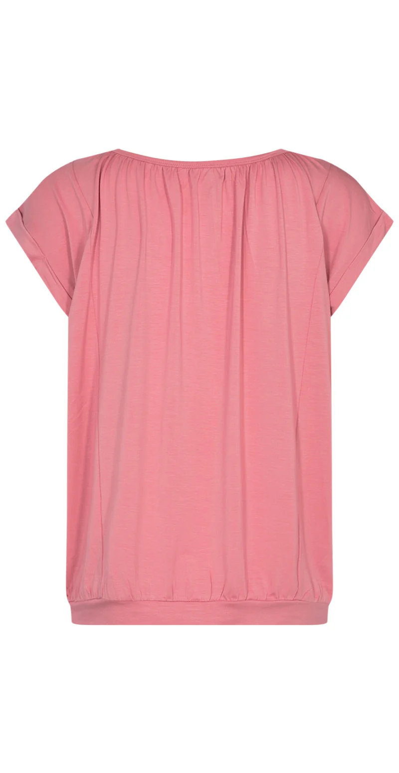 Sophia bluse med rund hals mørk rosa - Image 3