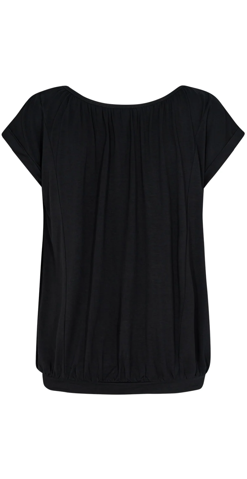 Sophia bluse med rund hals sort - Image 3