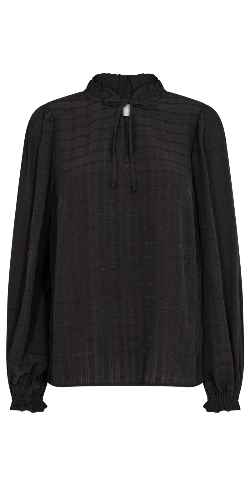 Bluse med struktur sort