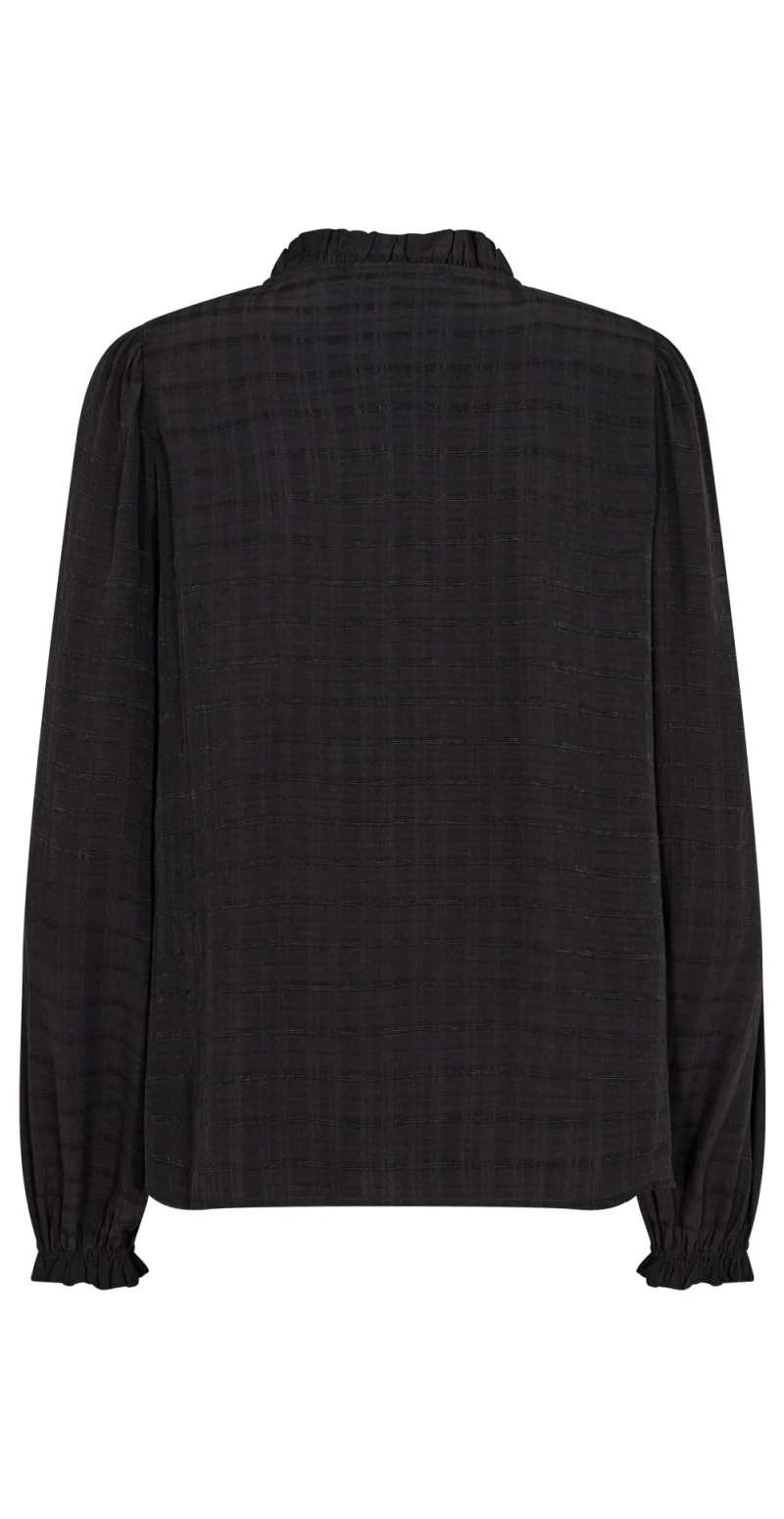 Bluse med struktur sort - Image 3