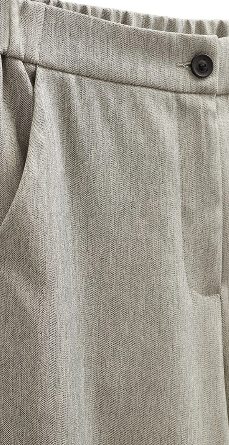 Caia bukser med læg light grey melange Freequent - Image 10