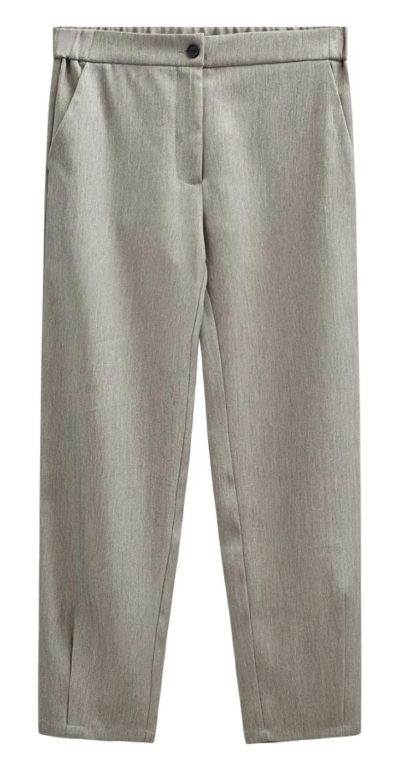 Caia bukser med læg light grey melange Freequent - Image 8