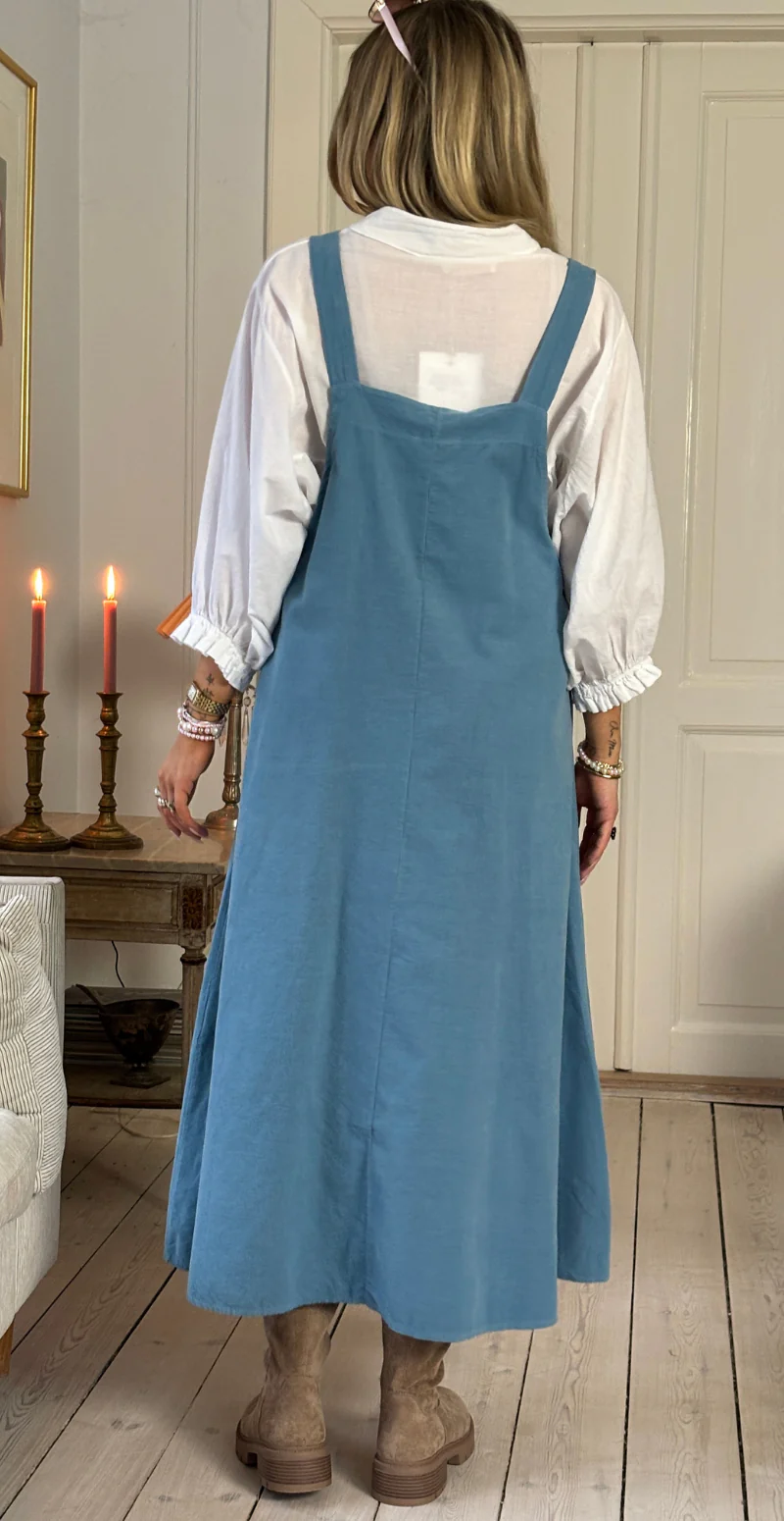 Camelia spencer i fløjl med lomme og træknapper light jeans LikeLondon - Image 3