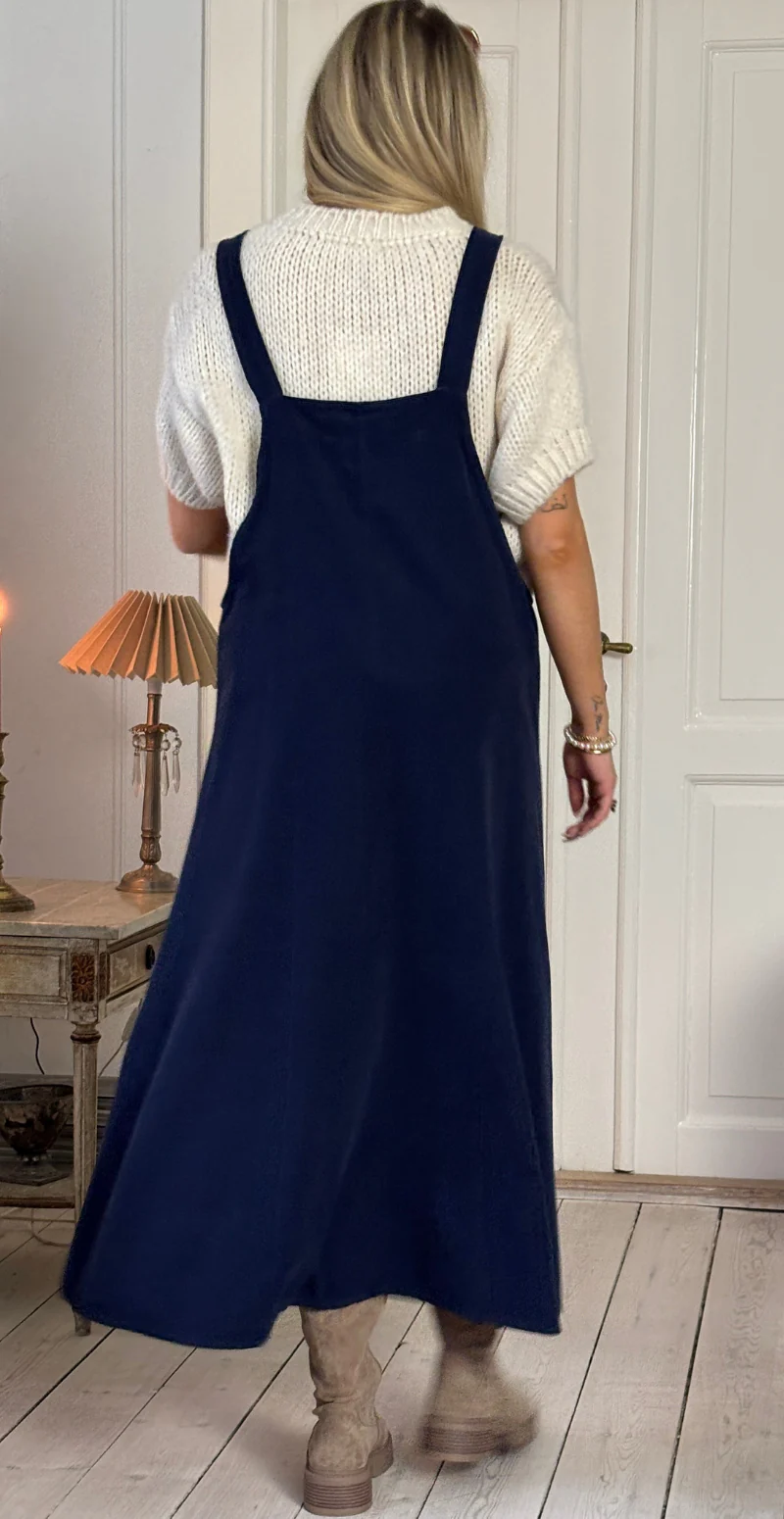 Camelia spencer i fløjl med lomme og træknapper navy LikeLondon - Image 3