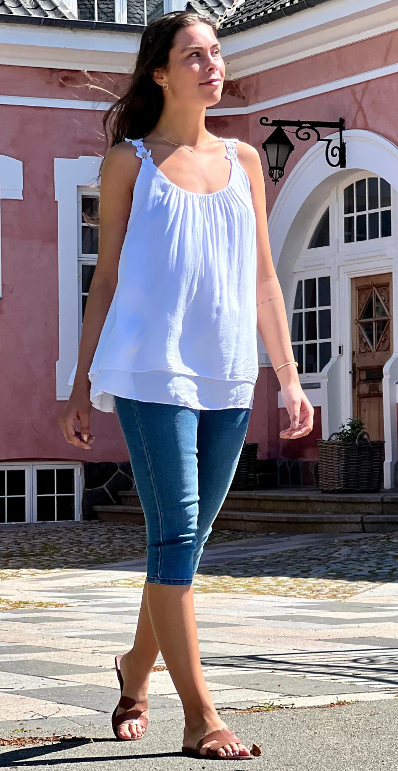 Denim shantal capri bukser mediumblå Freequent - Image 4