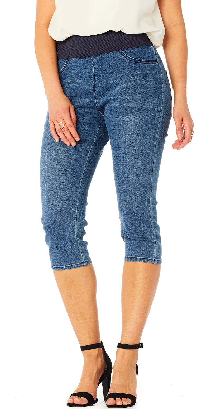 Denim shantal capri bukser mediumblå Freequent - Image 5