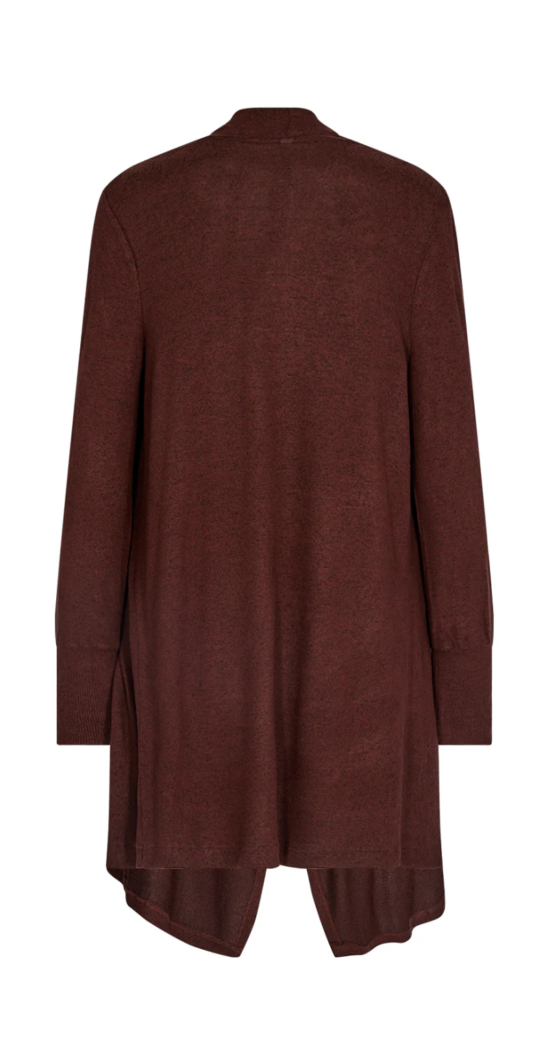 Cardigan med draperet front coffee - Image 2