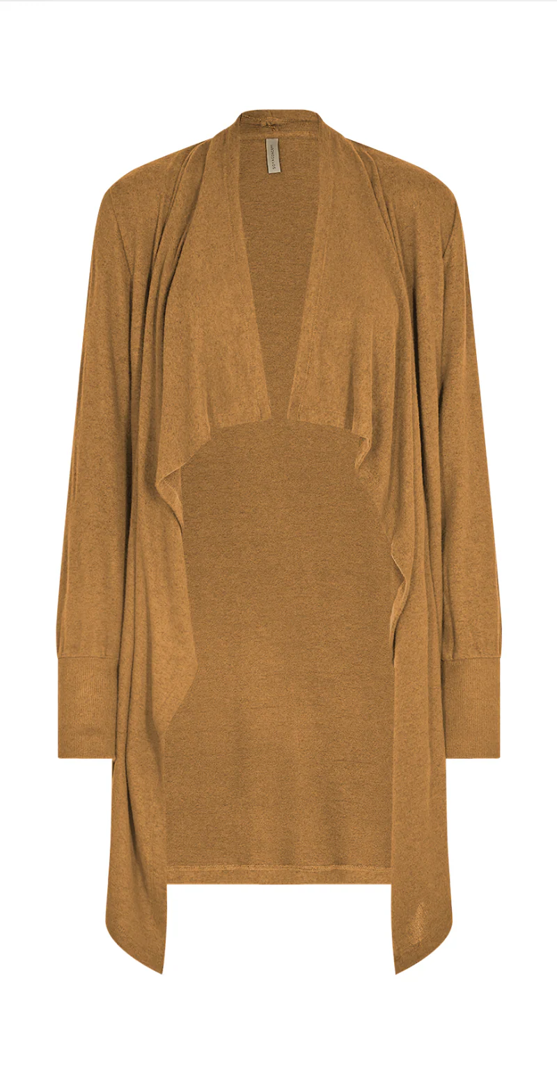 Cardigan med draperet front gul - Image 2