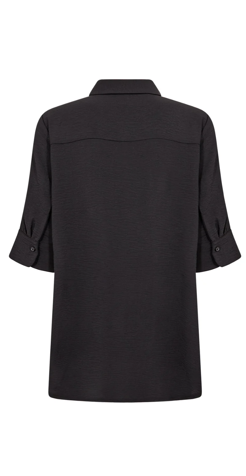 Carrie skjortebluse med længde bagtil sort LikeLondon - Image 8