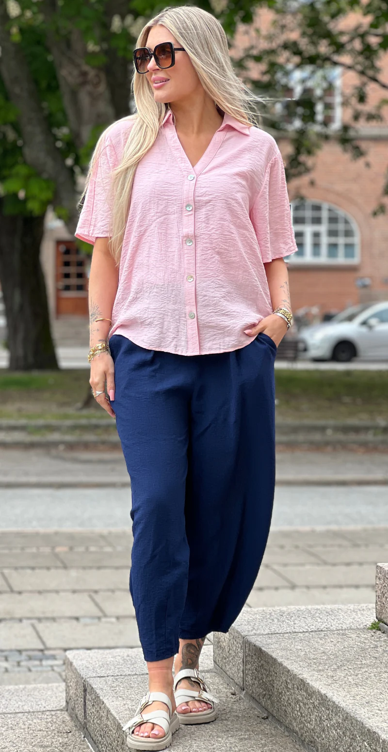 Cello gennemknappet bluse med struktur ballerina Freequent - Image 2