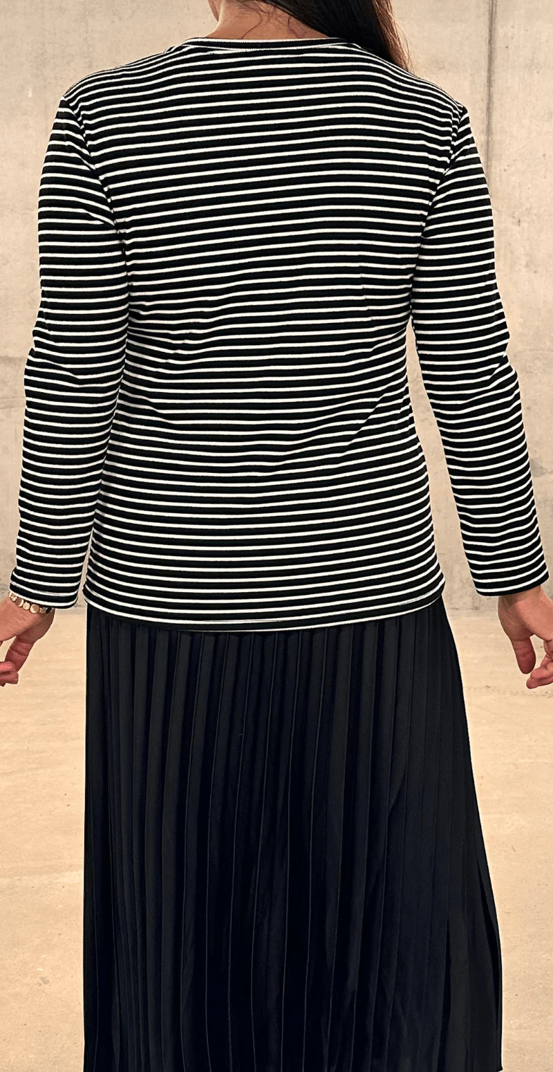 Cemille bluse med striber sort LikeLondon by Christina - Image 2