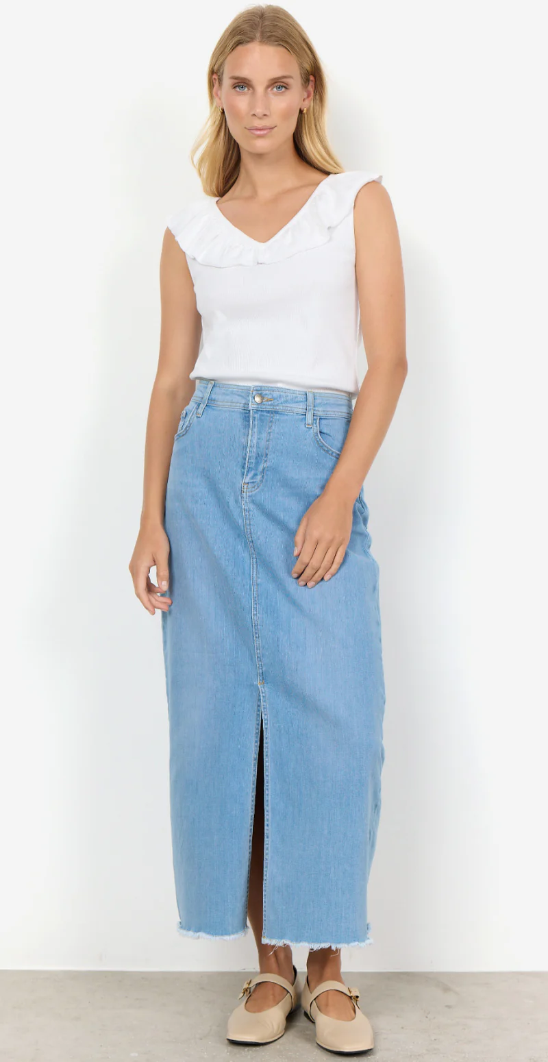 Denim nederdel lysblå - Image 2