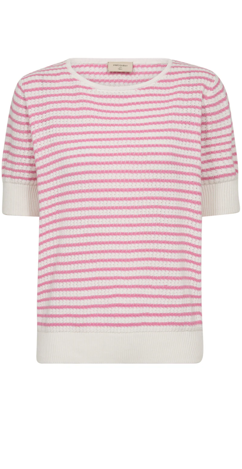 Dodo pullover med striber hvid w. fuchsia - Image 6