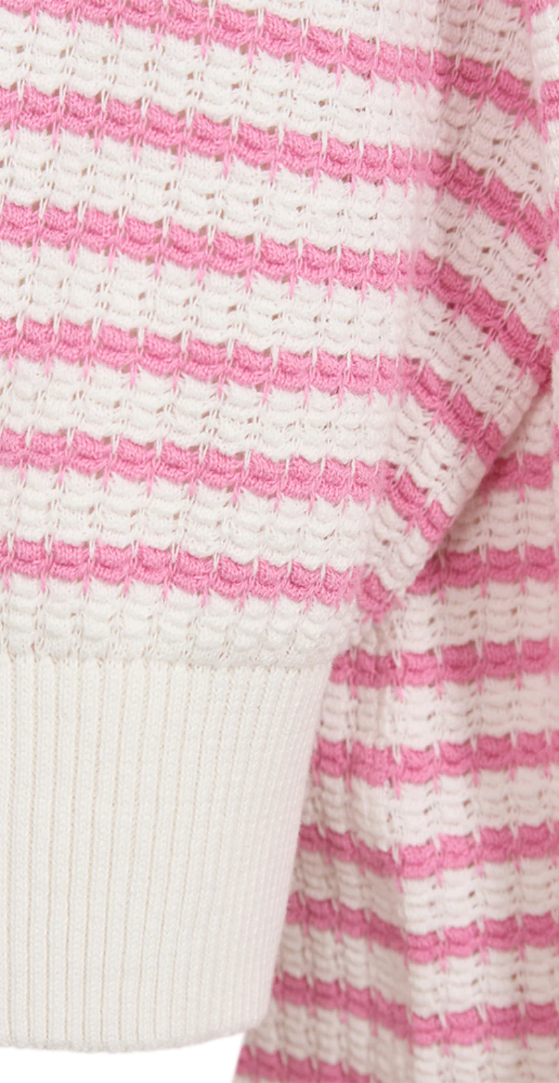 Dodo pullover med striber hvid w. fuchsia - Image 7