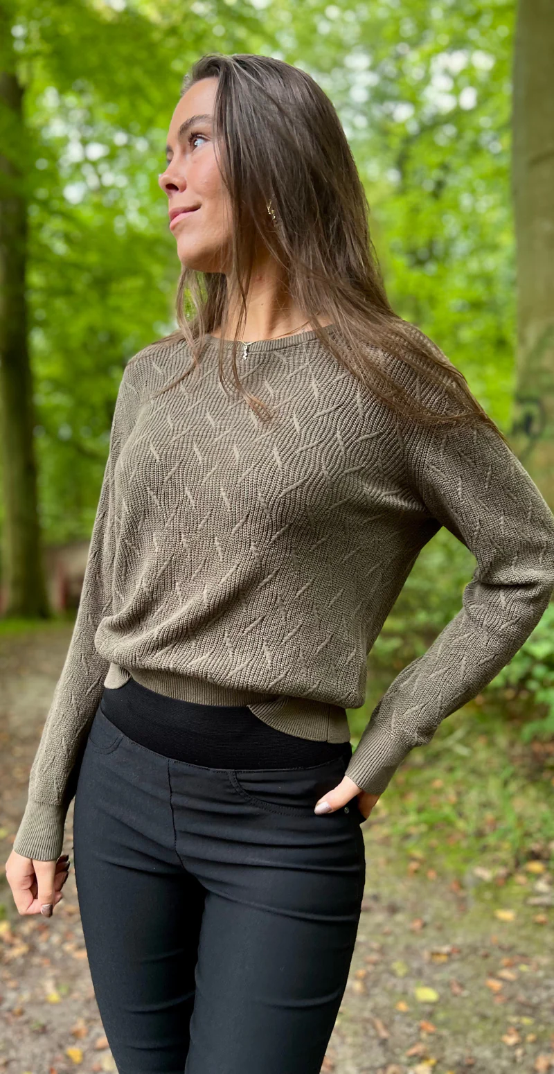Dodo strikket pullover med mønster morel Freequent - Image 3