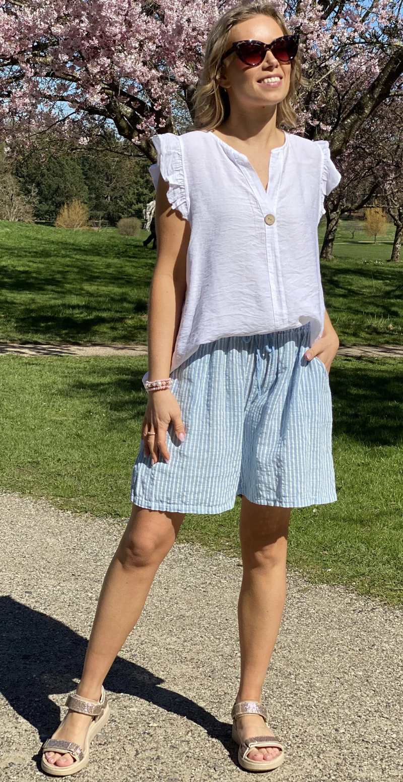 Elise stribet shorts light blue LikeLondon - Image 2