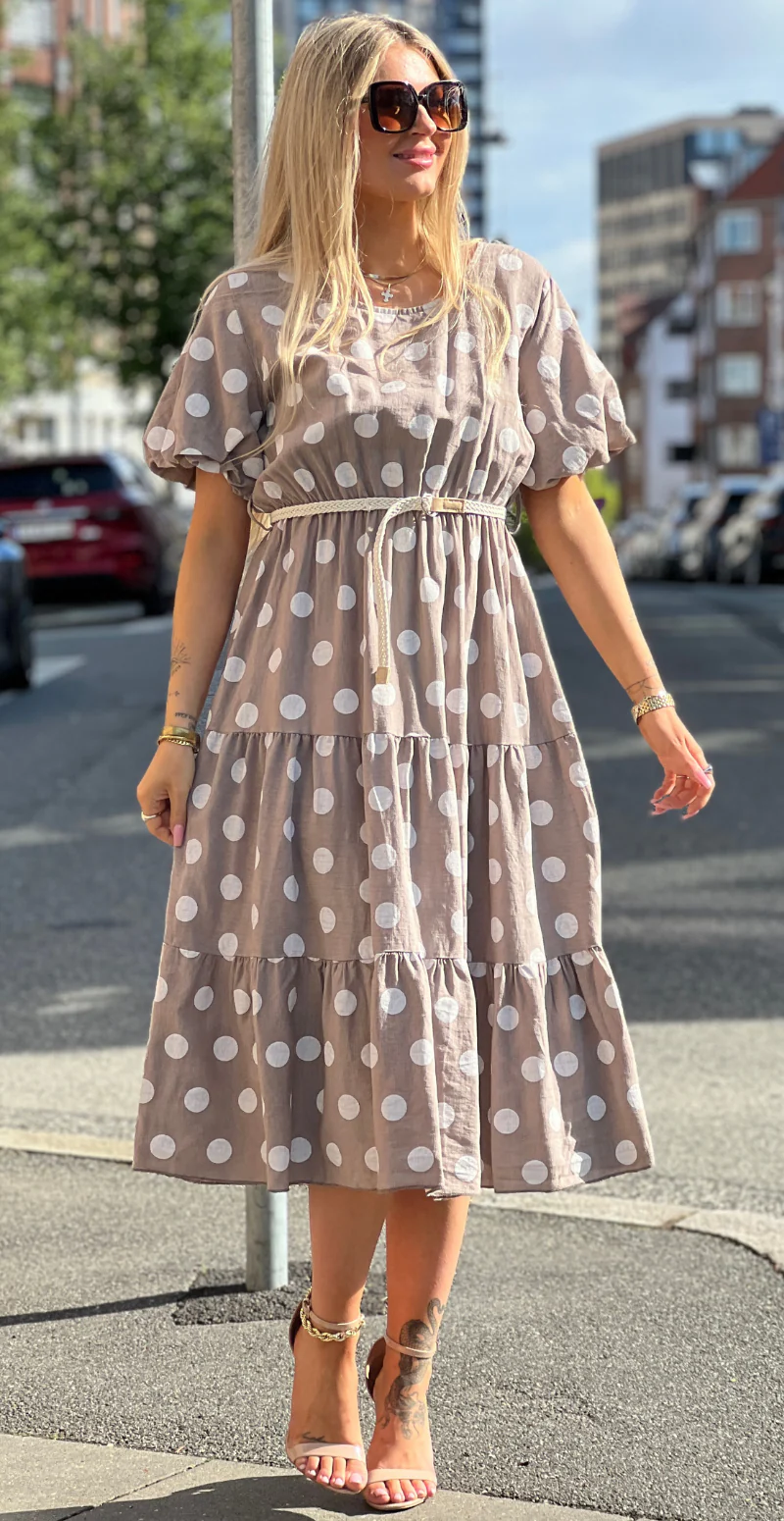 Elly kjole med dots og peplum fango LikeLondon - Image 3