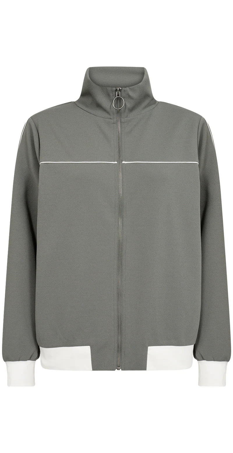 Emily jakke med stribe khaki - Image 3