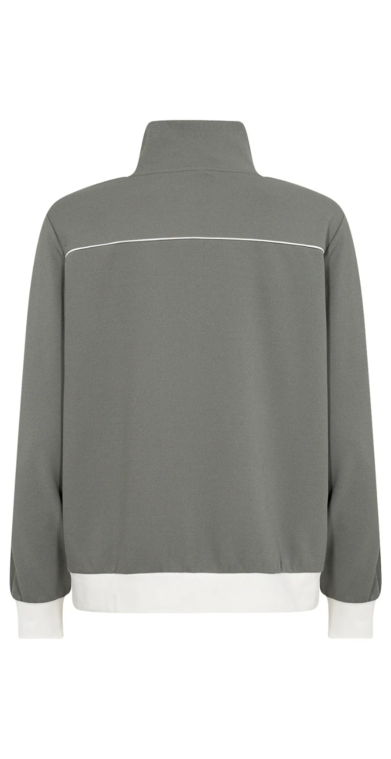 Emily jakke med stribe khaki - Image 4