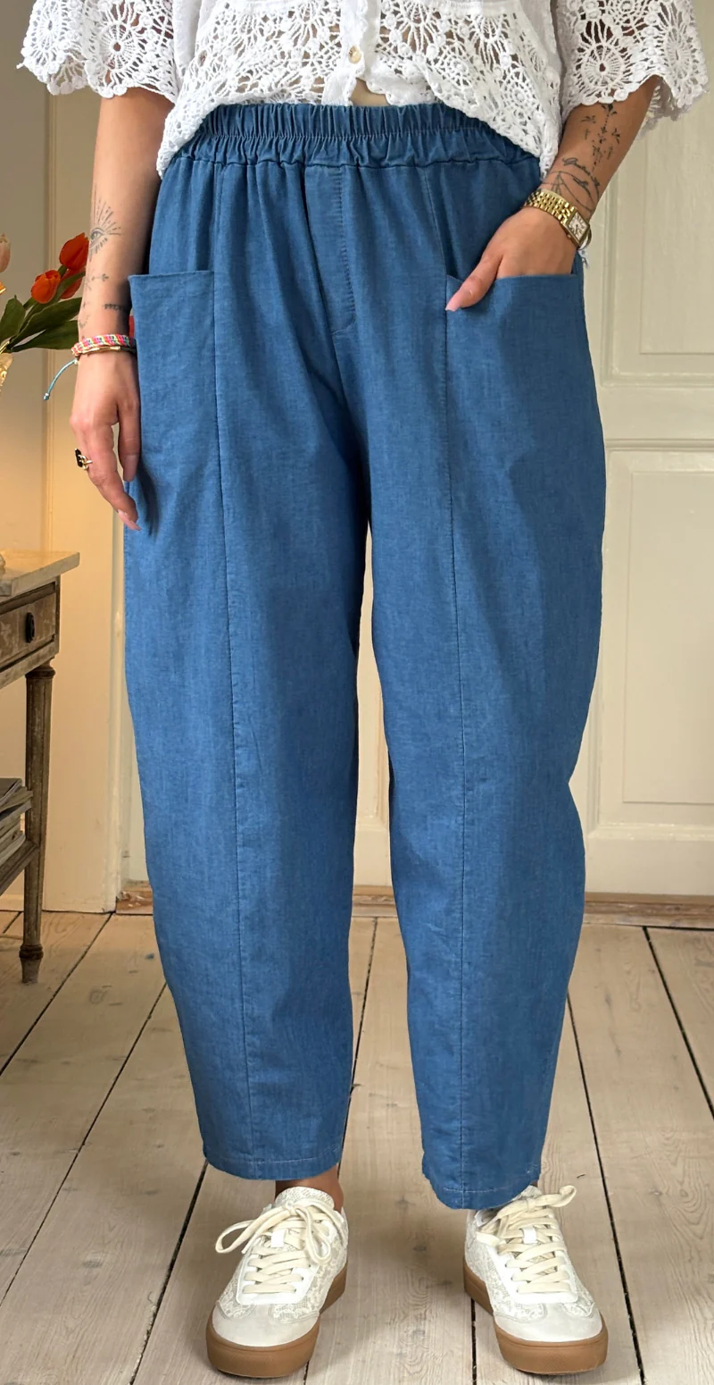 Enna denimbukser med lommer foran medium jeans LikeLondon - Image 5