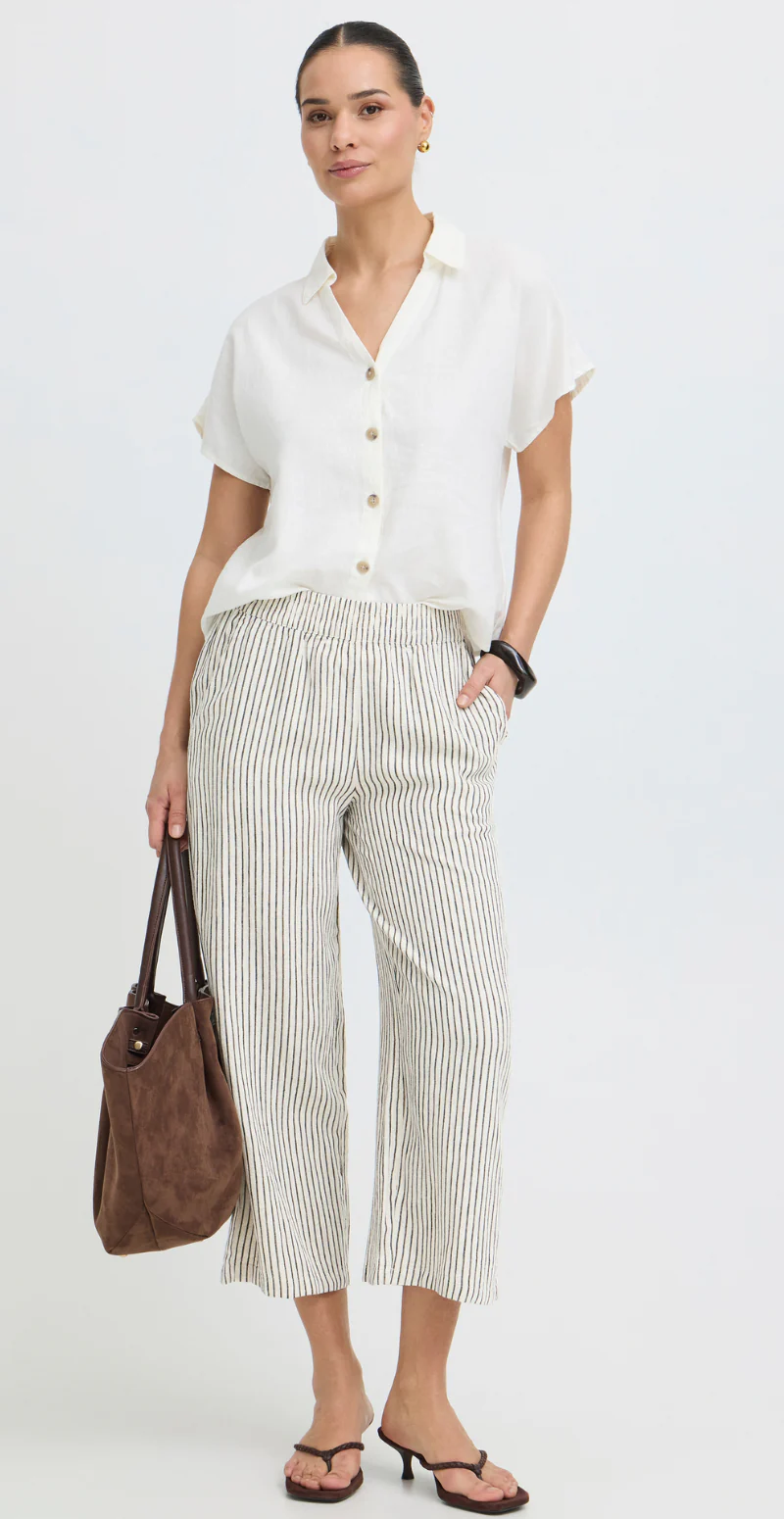 Falakka cropped hørbukser rainy day stripe B.young