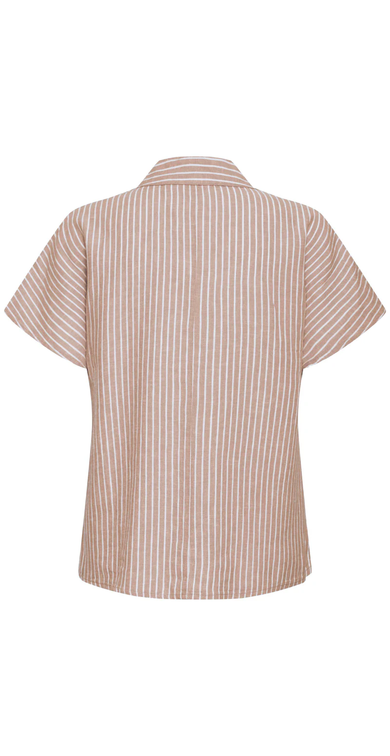 Falakka gennemknappet hørbluse woodsmoke stripe B.young - Image 7