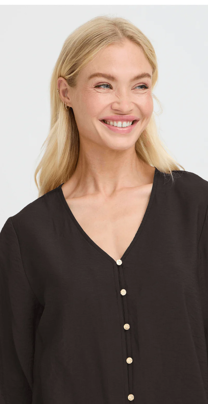 Fara bluse med guldknapper meteorite - Image 3
