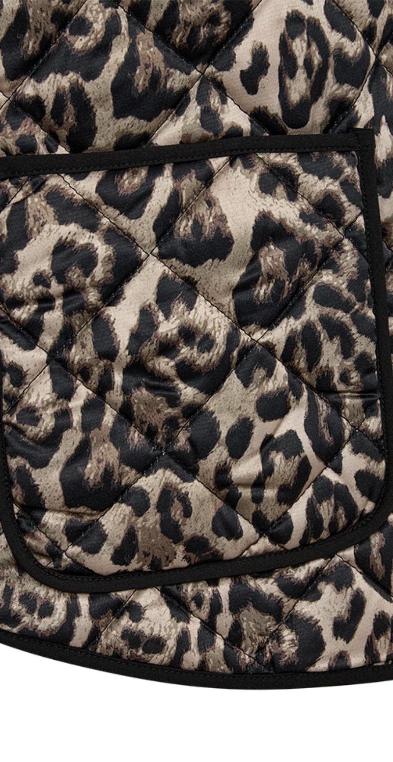 Fia jakke med lommer og leopardprint sort - Image 10