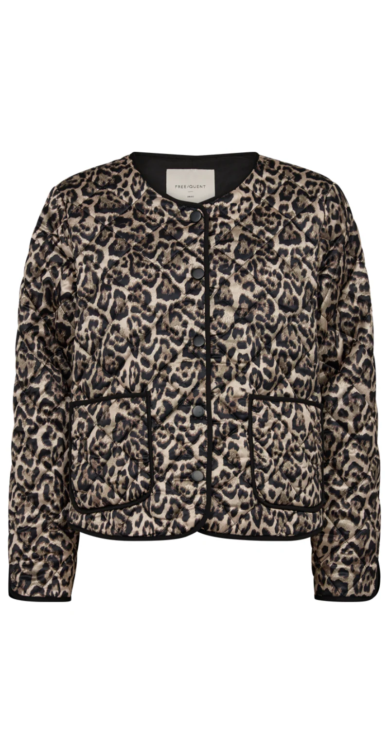 Fia jakke med lommer og leopardprint sort - Image 8