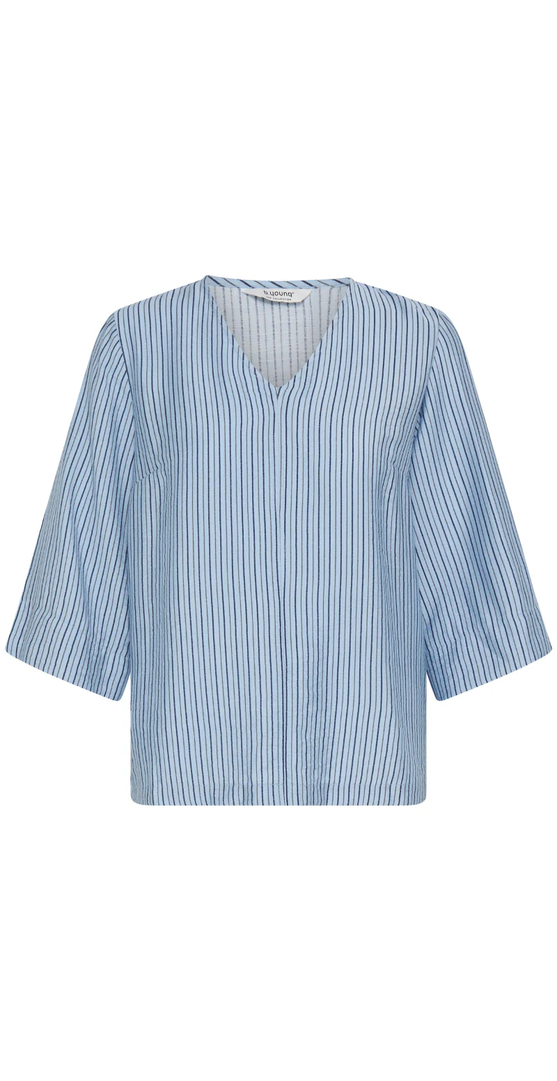 Fie bluse med v-hals og striber eclipse mix B.young - Image 7