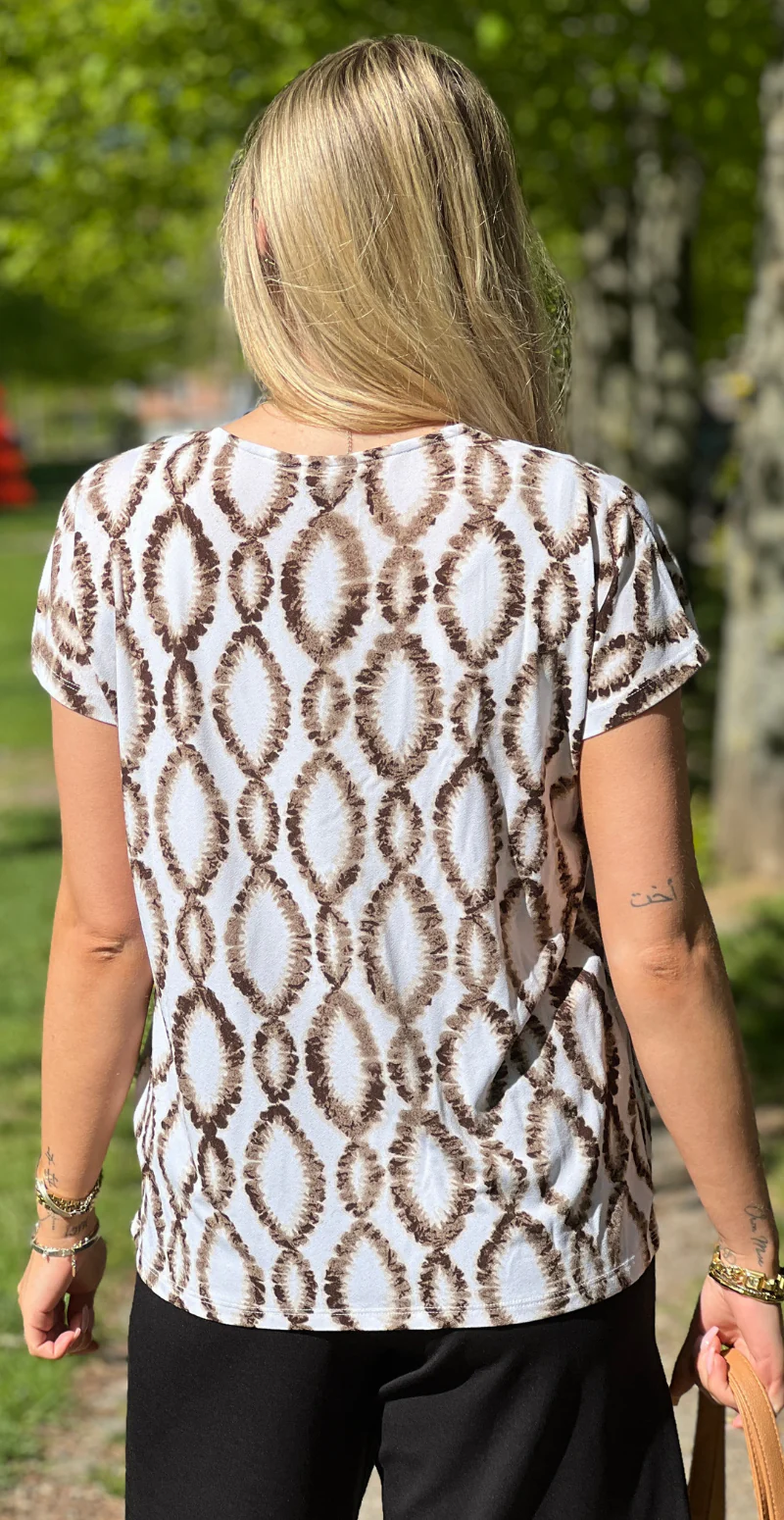 Floi bluse med print brilliant white w. coffee bean Freequent - Image 3