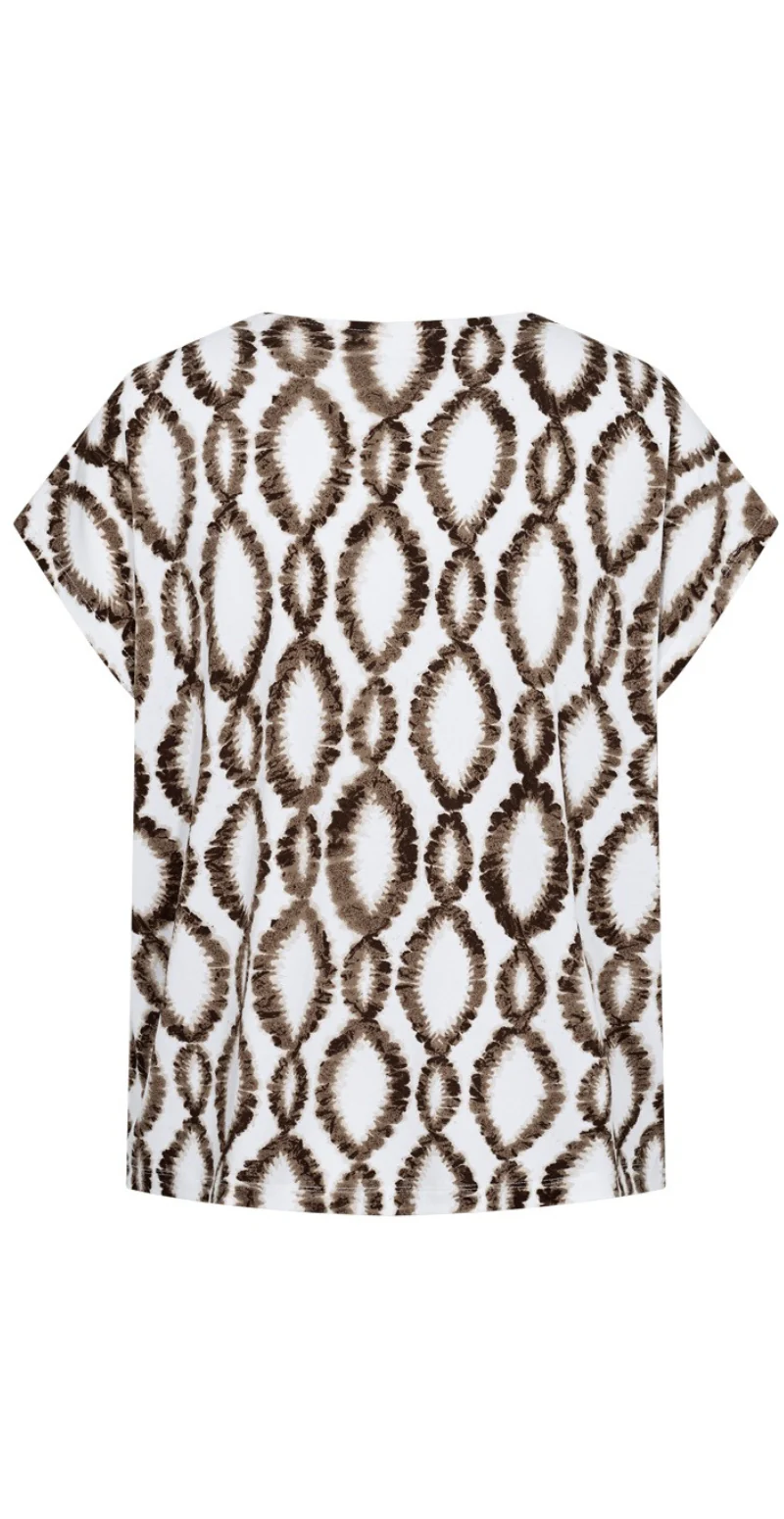 Floi bluse med print brilliant white w. coffee bean Freequent - Image 5
