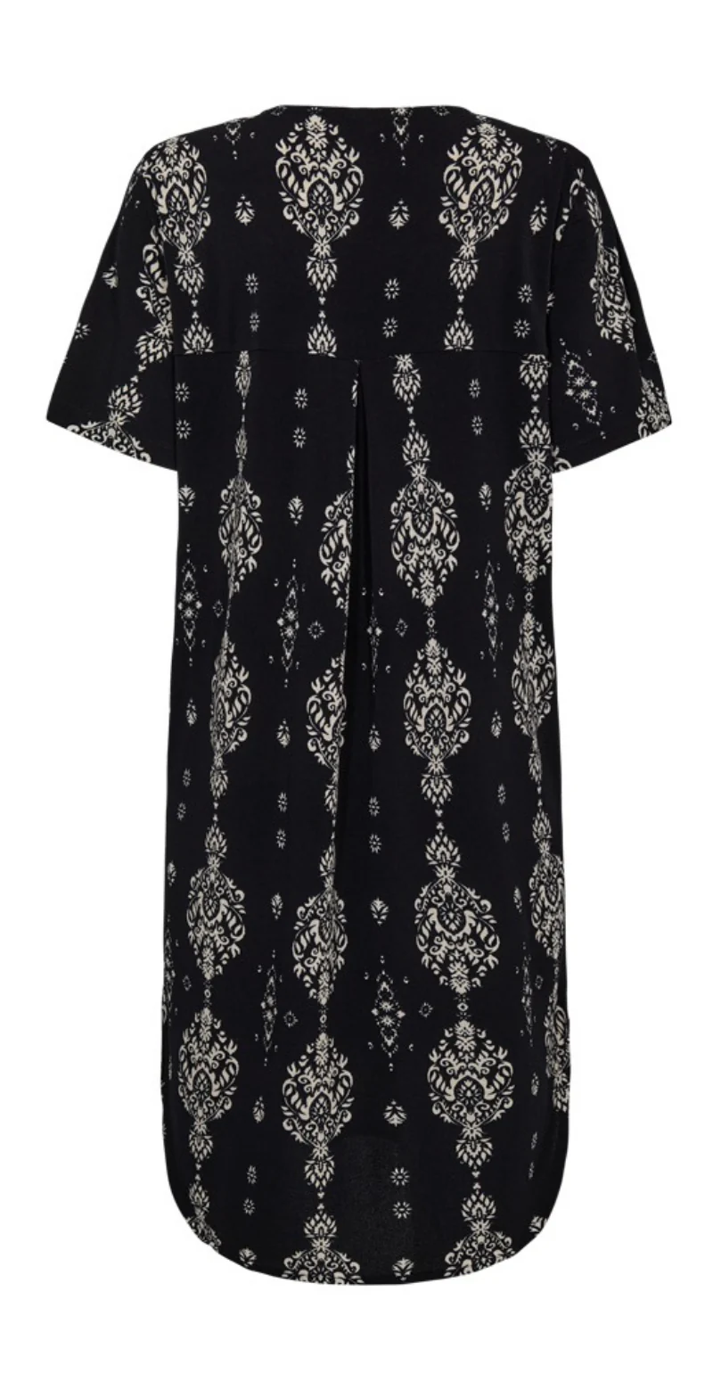 Floi kjole med paisley og lommer black w. star off-white Freequent - Image 2