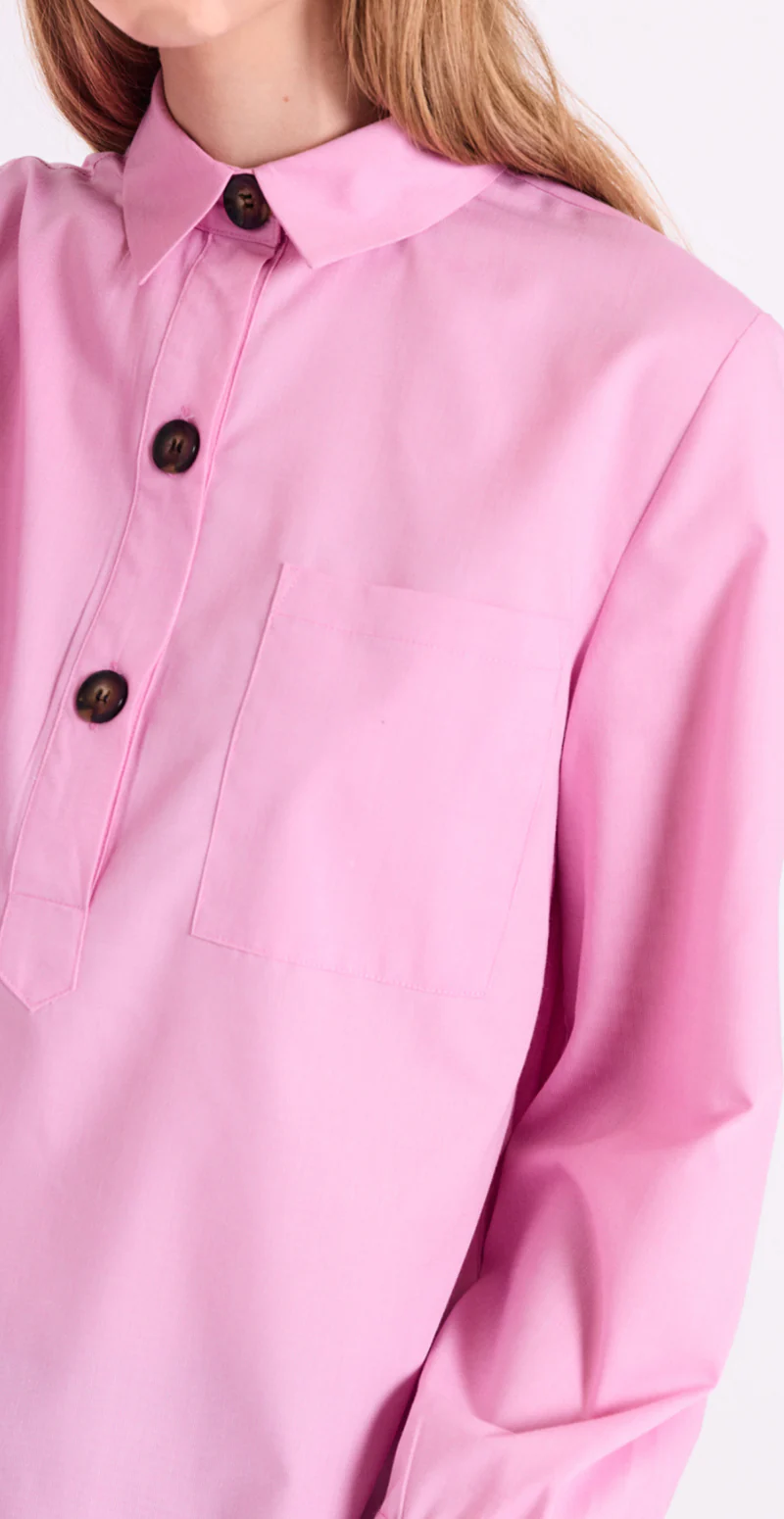 Flynn skjorte med stolpelukning wild orchid Freequent - Image 3