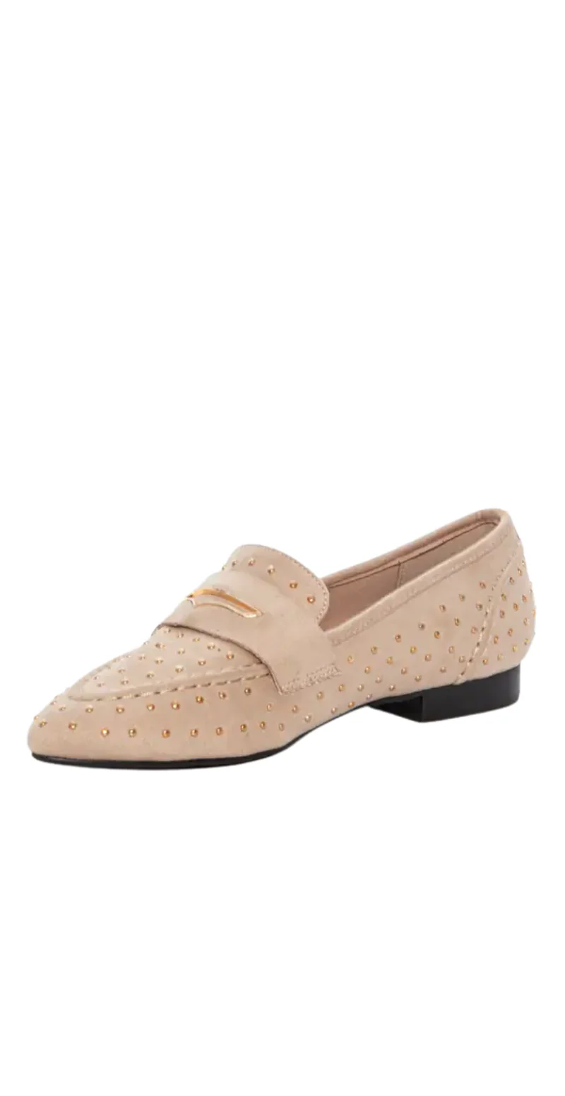 Ballerina-loafers med nitter beige - Image 2