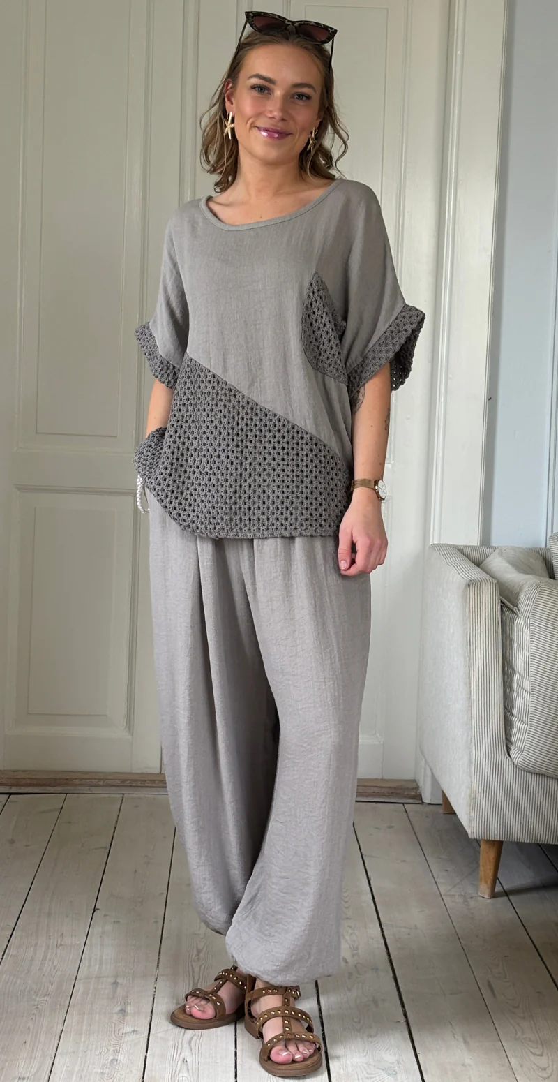 Gladys bluse med kort ærme og hæklede detaljer fango LikeLondon - Image 5